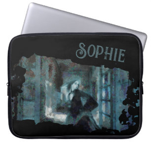Housse Pour Ordinateur Portable Fille Fantôme en Bleu – Art Surréaliste Hantant