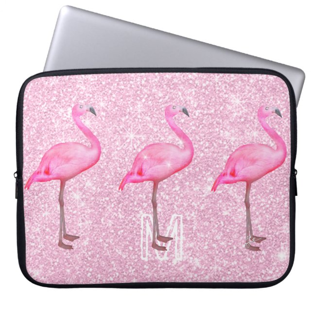Housse Pour Ordinateur Portable Fille Parties scintillant rose Flamants roses trop (Devant)