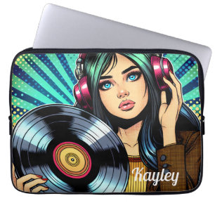 Housse Pour Ordinateur Portable Fille personnalisée de style comic pop art cool