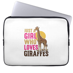 Housse Pour Ordinateur Portable Fille qui aime les girafes Vintage Giraffe Shirt D