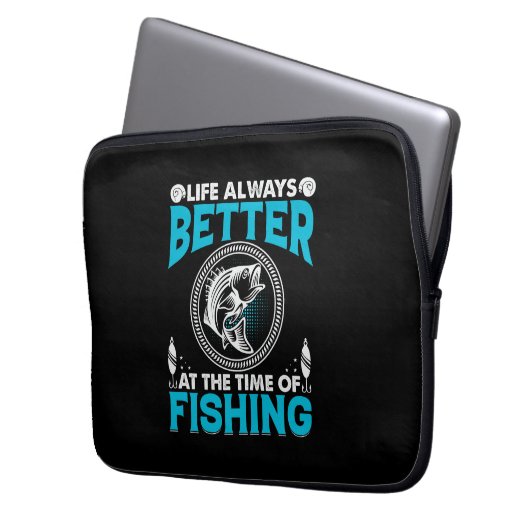 Housse Pour Ordinateur Portable Fishing Theme (devant gauche)