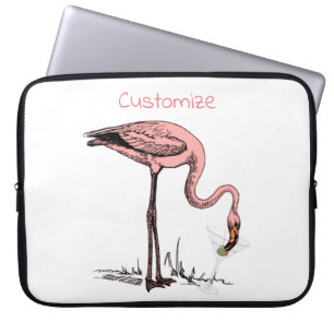 Housse Pour Ordinateur Portable Flamant rose Boire Martini Thunder_Cove