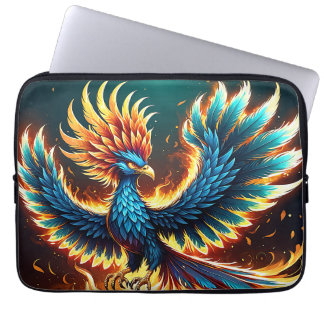 Housse Pour Ordinateur Portable Flammes de la crête du phénix majestueux