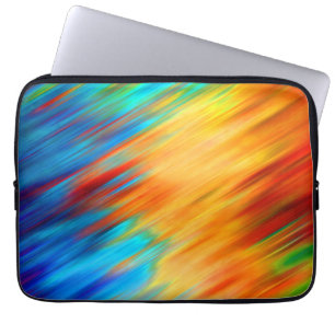 Housse Pour Ordinateur Portable Flare Abstraite bleue orange colorée