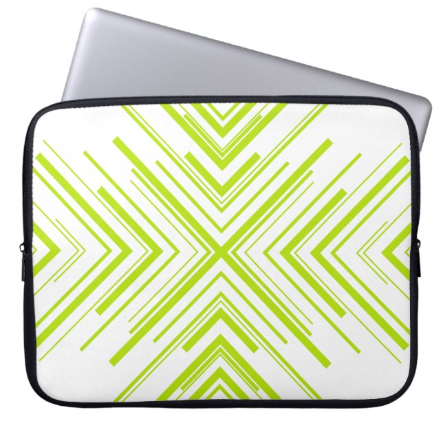 Housse Pour Ordinateur Portable Flèches en vert et blanc (Devant)