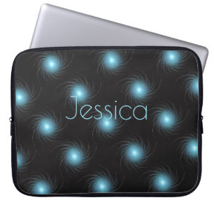 Housse Pour Ordinateur Portable Flèches fractales bleues