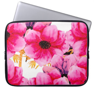 Housse Pour Ordinateur Portable Fleur aquarelle sans couture motif arrière - plan,