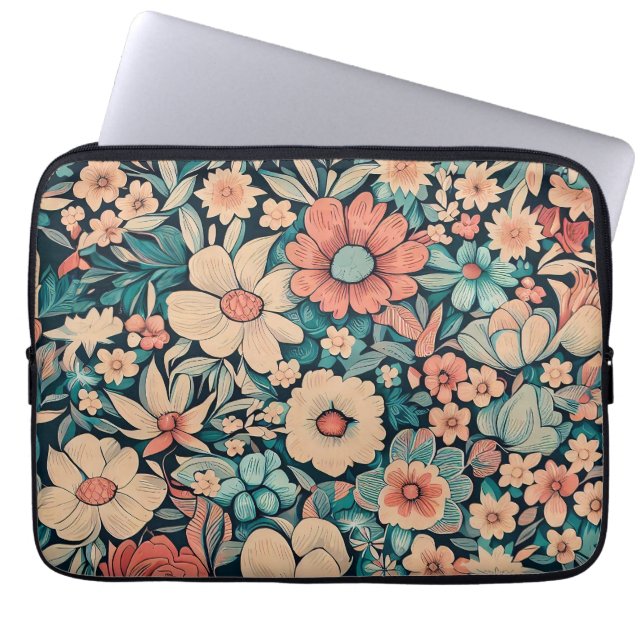 Housse Pour Ordinateur Portable Fleur bohème (Devant)