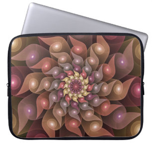 Housse Pour Ordinateur Portable Fleur brillante surréaliste Art Abstrait fractal m