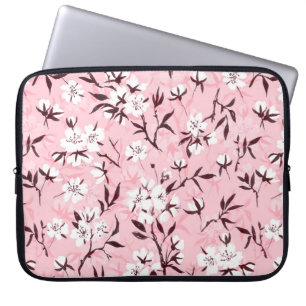 Housse Pour Ordinateur Portable Fleur de cerisier blanc