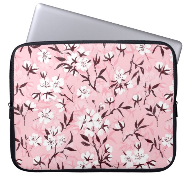 Housse Pour Ordinateur Portable Fleur de cerisier blanc (Devant)
