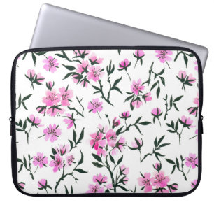 Housse Pour Ordinateur Portable Fleur de cerisier blanc sur blanc