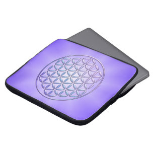 Housse Pour Ordinateur Portable Fleur de vie / Blume des Lebens - timbre violet
