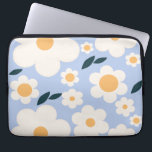Housse Pour Ordinateur Portable Fleur Marché Copenhague Fleurs Bleu Bleu Blanc Flo<br><div class="desc">Marché aux fleurs Copenhague : art floral abstrait - imprimé de fleurs rétro - pastel danois avec marguerites arrière - plans et blanches.</div>