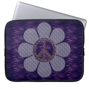 Housse Pour Ordinateur Portable Fleur modelée de paix