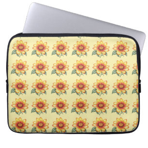 Housse Pour Ordinateur Portable Fleur orange