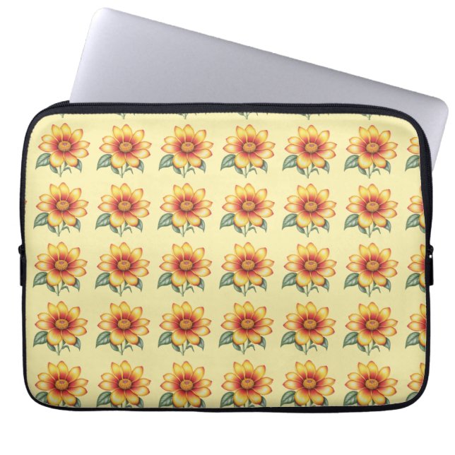 Housse Pour Ordinateur Portable Fleur orange (Devant)