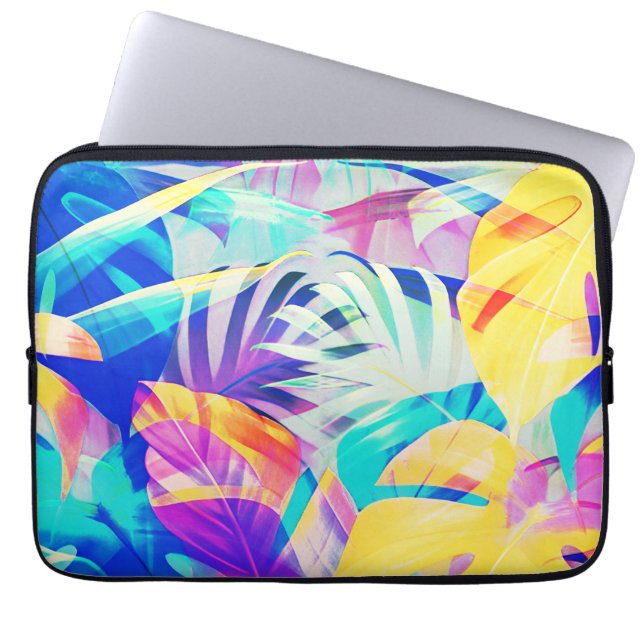 Housse Pour Ordinateur Portable Fleur pastel abstraite moderne (Devant)