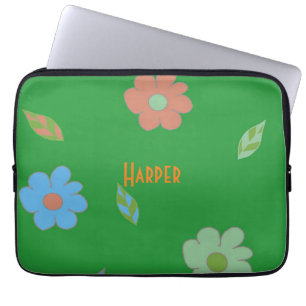 Housse Pour Ordinateur Portable Fleur Rétro Cute