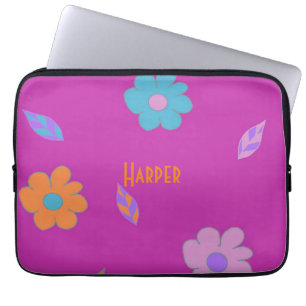 Housse Pour Ordinateur Portable Fleur Rétro Cute
