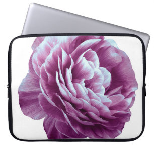 Housse Pour Ordinateur Portable Fleur rose vintage violet. Fleur isolée sur whi