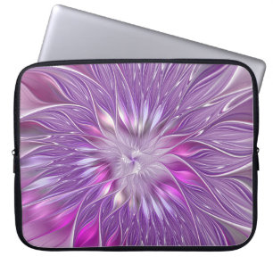 Housse Pour Ordinateur Portable Fleur Rose Violet Passion Abstrait Art Fractal