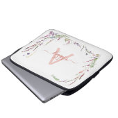 Housse Pour Ordinateur Portable Fleur sauvage d'aquarelle moderne Monogramme initi (Devant bas)