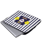 Housse Pour Ordinateur Portable Fleuron d'art jaune brillant (Devant bas)