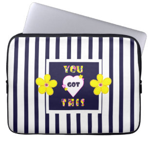 Housse Pour Ordinateur Portable Fleuron d'art jaune brillant