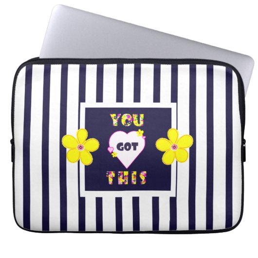 Housse Pour Ordinateur Portable Fleuron d'art jaune brillant (Devant)