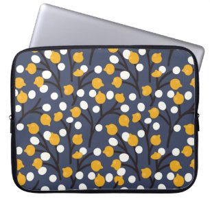Housse Pour Ordinateur Portable Fleurs Abstraites et motif feuille