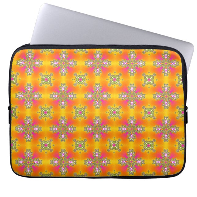 Housse Pour Ordinateur Portable Fleurs Artdeco dans le style rétro (Devant)