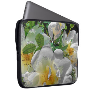 Housse pour ordinateur portable Fleurs Blanches