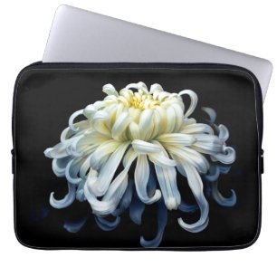 Housse Pour Ordinateur Portable Fleurs Chrysanthème blanc