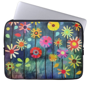 Housse Pour Ordinateur Portable Fleurs colorées bohème