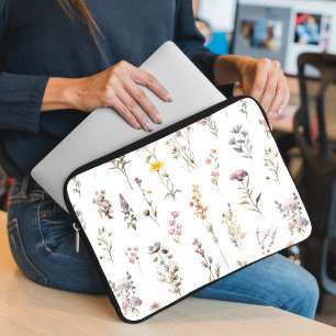 Housse Pour Ordinateur Portable Fleurs colorées, Fleurs sauvages, Fleurs de Jardin