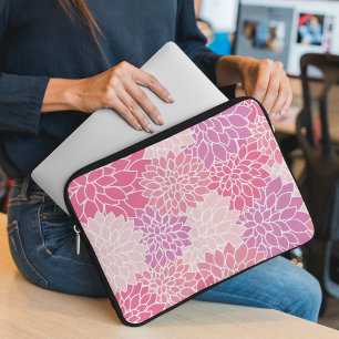 Housse Pour Ordinateur Portable Fleurs Dahlia, Motif De Fleurs, Dahlia Rose