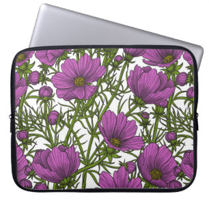 Housse Pour Ordinateur Portable Fleurs de cosmos violet