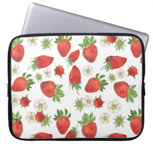 Housse Pour Ordinateur Portable Fleurs de fraises : Aquarelle Art sans fil