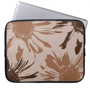 Housse Pour Ordinateur Portable Fleurs de Gerbera Brown Terre