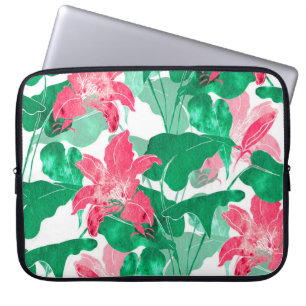 Housse Pour Ordinateur Portable Fleurs de la nature colorée Motif Feuille