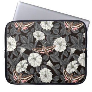 Housse Pour Ordinateur Portable Fleurs de lune et sphinx Moths 2