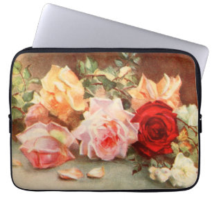 Housse Pour Ordinateur Portable Fleurs de rose antiques florales vintage Art de na