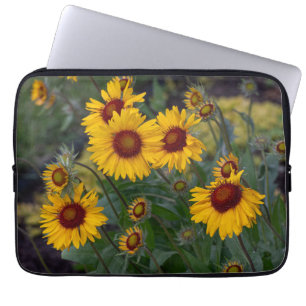Housse Pour Ordinateur Portable Fleurs de soleil orange, Photo florale d'été brill
