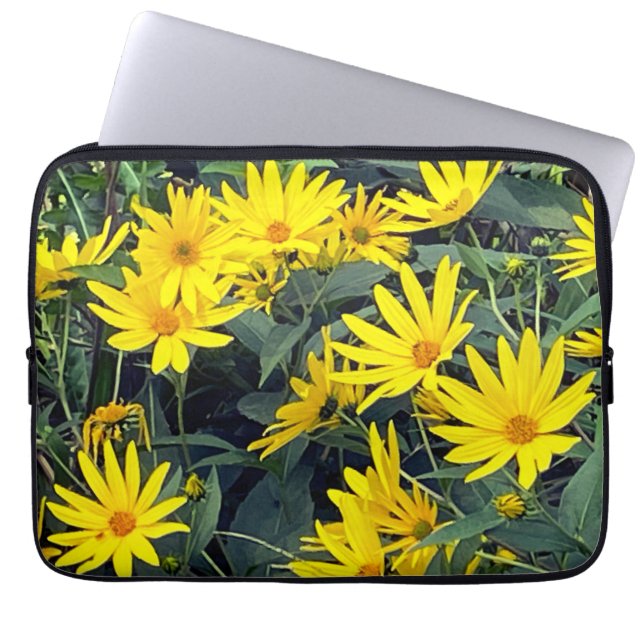 Housse Pour Ordinateur Portable Fleurs de topinambour (Devant)