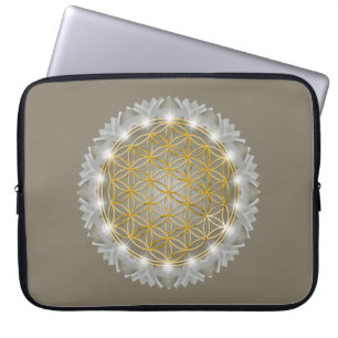 Housse Pour Ordinateur Portable FLEURS DE VIE - Géométrie Sacrée Lumière 1