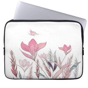 Housse Pour Ordinateur Portable Fleurs d'eau