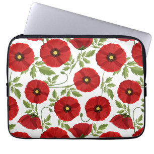 Housse Pour Ordinateur Portable Fleurs d'été joyeuses floraison de pavot