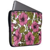 Housse Pour Ordinateur Portable Fleurs d'hibiscus roses (Devant droit)
