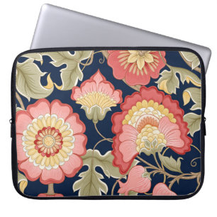 Housse Pour Ordinateur Portable Fleurs d'Imaginaire en rétro, vintage, braises jac